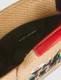 The Medium Daisy-Embroidered Raffia Tote Bag