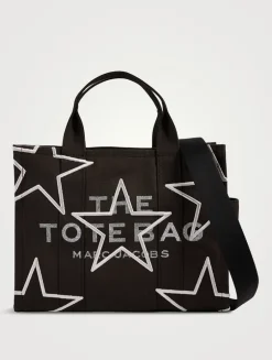 The Medium Star-Embroidered Canvas Tote Bag