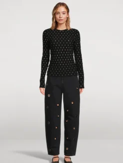 The Narrow Grommet Barrel-Leg Jeans