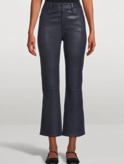 The Reboot Bootcut Leather Cropped Trousers