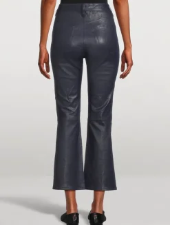 The Reboot Bootcut Leather Cropped Trousers