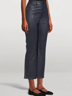 The Reboot Bootcut Leather Cropped Trousers