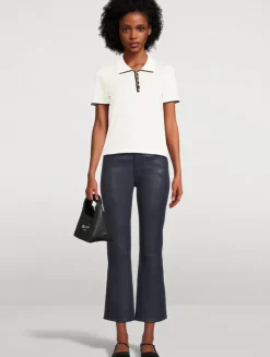 The Reboot Bootcut Leather Cropped Trousers