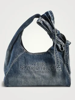 The Sack Bow Denim Shoulder Bag
