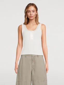 The Satin-Trim Tank Top