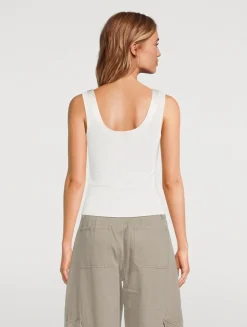 The Satin-Trim Tank Top