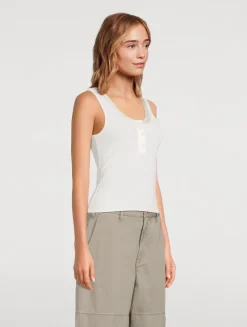 The Satin-Trim Tank Top