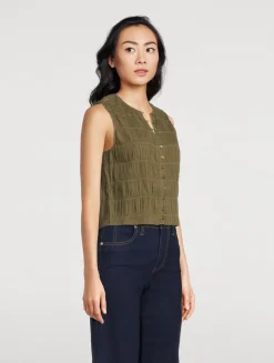 The Smocked Sleeveless Blouse