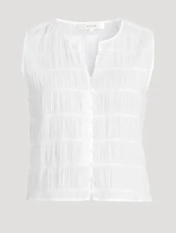 The Smocked Sleeveless Blouse