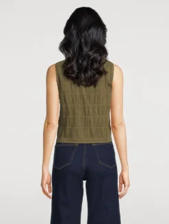 The Smocked Sleeveless Blouse