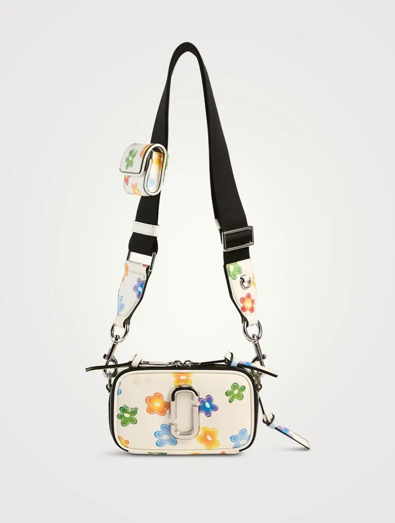 The Snapshot Leather Camera Bag In Wild Daisy Print