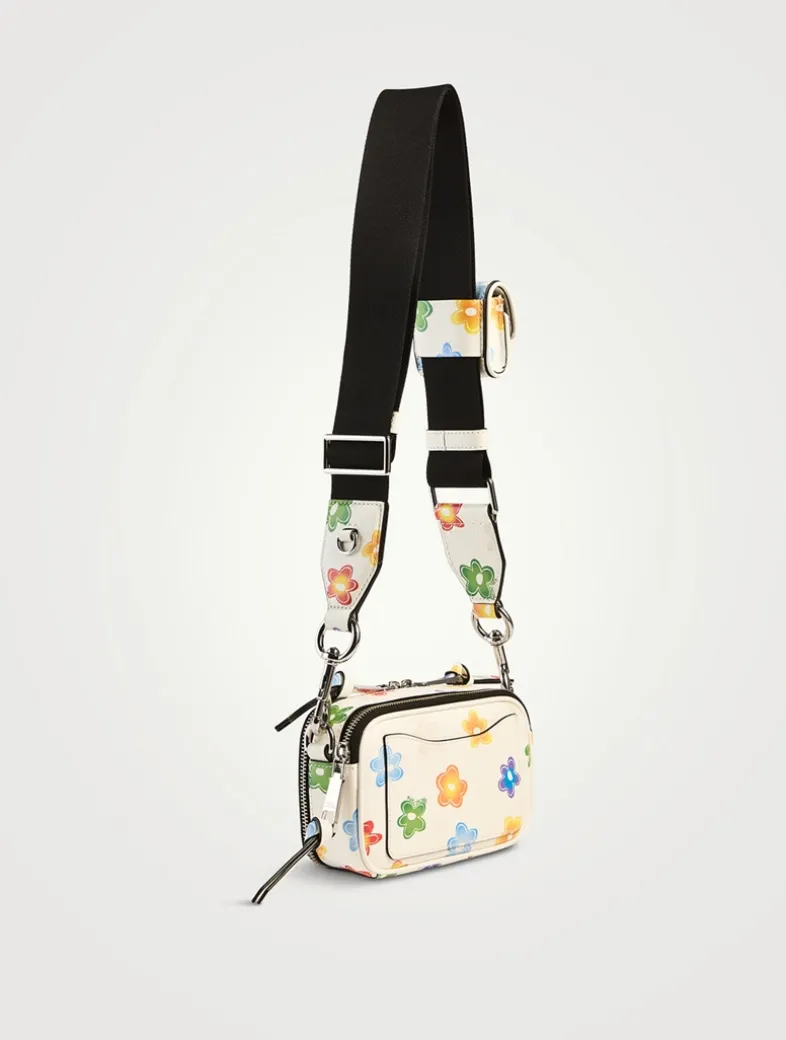The Snapshot Leather Camera Bag In Wild Daisy Print