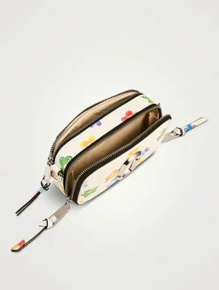 The Snapshot Leather Camera Bag In Wild Daisy Print