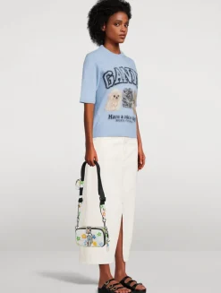 The Snapshot Leather Camera Bag In Wild Daisy Print