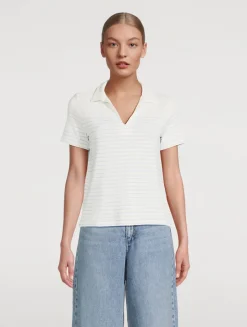 The Stripe Knit Polo Shirt