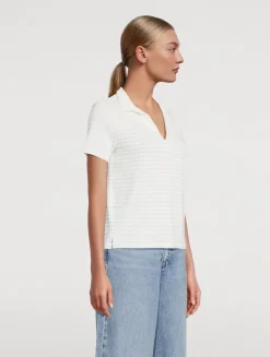 The Stripe Knit Polo Shirt