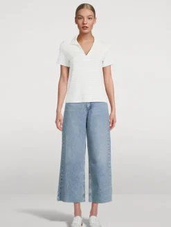 The Stripe Knit Polo Shirt