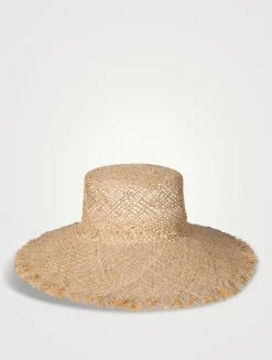 The Sundowner Frayed Raffia Sun Hat