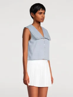 The Yacht Cropped Denim Shirt