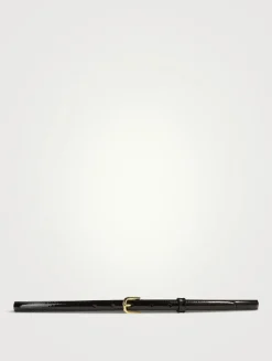 Thin Patent Leather Trouser Belt