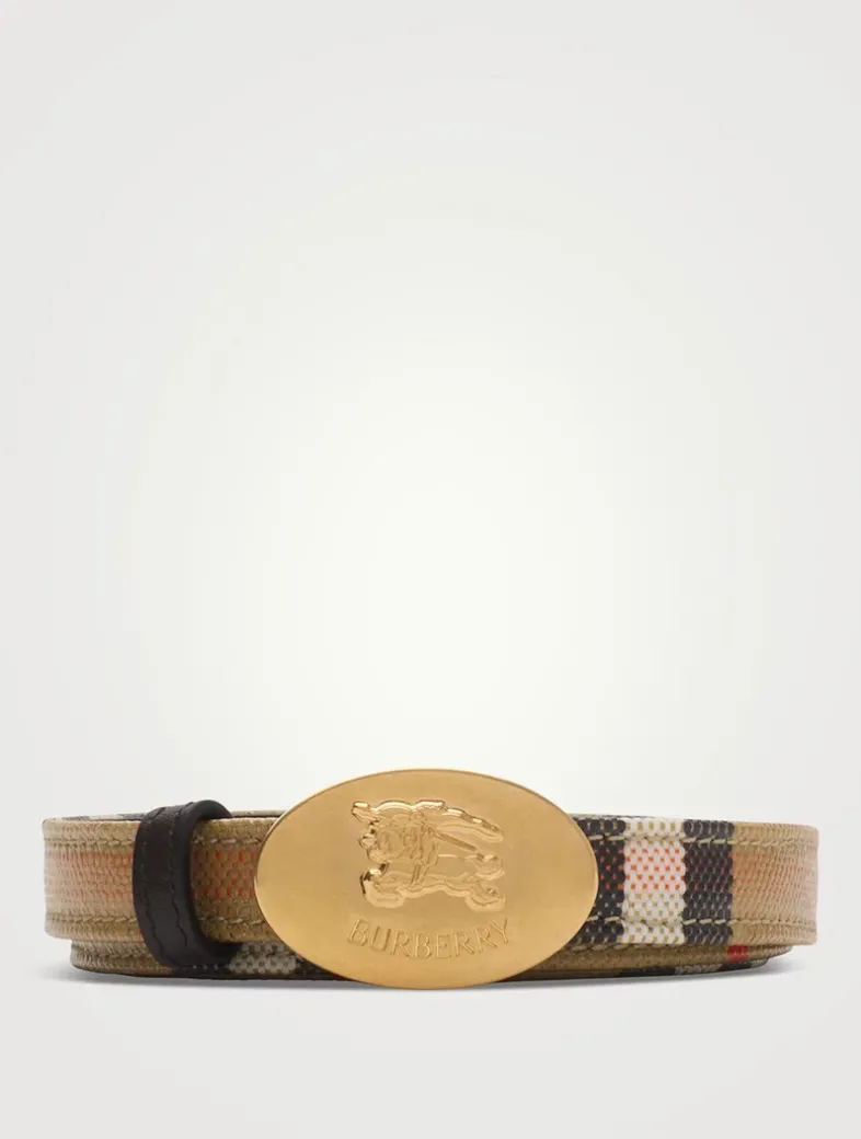 Thin Reversible Check Knight Stamp Belt