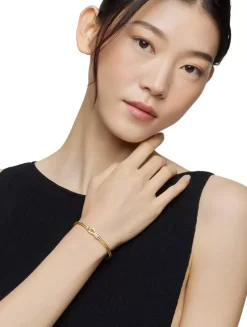 Thoroughbred Loop Bracelet In 18k Yellow Gold With Diamonds, 4.5mm