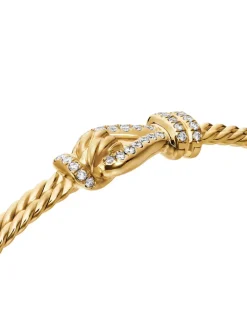 Thoroughbred Loop Bracelet In 18k Yellow Gold With Diamonds, 4.5mm