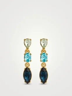 Three-Drop Crystal Earrings