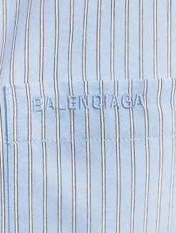 Tie-Cuff Shirt In Stripe Print