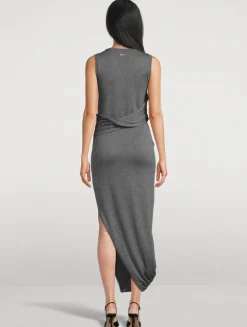 Tie-Wrap Midi Dress