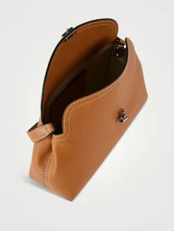 T-Lock Leather Clutch