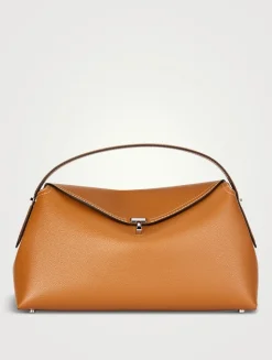 T-Lock Leather Top Handle Bag