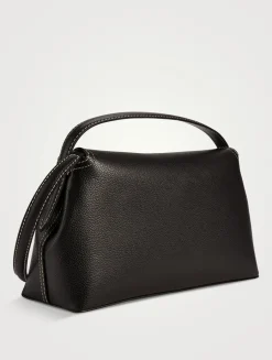 T-Lock Leather Top Handle Bag