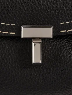 T-Lock Leather Top Handle Bag
