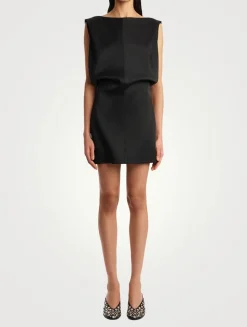 Toma Crêpe Satin Blouson Mini Dress