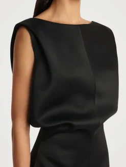 Toma Crêpe Satin Blouson Mini Dress