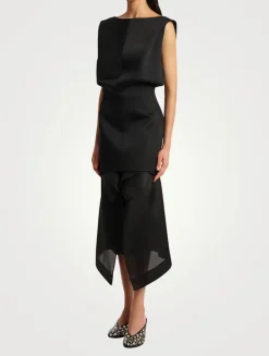 Toma Crêpe Satin Blouson Mini Dress