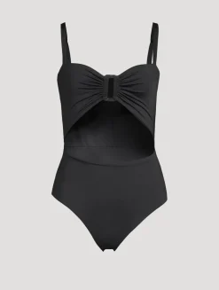 Tortoise Ring Cut-Out One-Piece Swimsuit