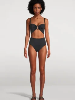 Tortoise Ring Cut-Out One-Piece Swimsuit