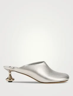 Toy Metallic Leather Mules