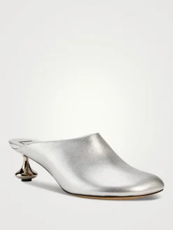 Toy Metallic Leather Mules