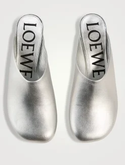 Toy Metallic Leather Mules