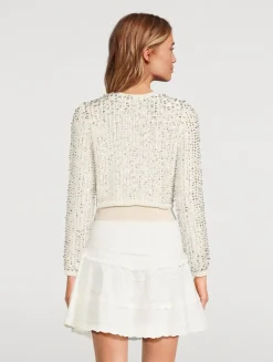 Tracey Sequin Cropped Cardigan