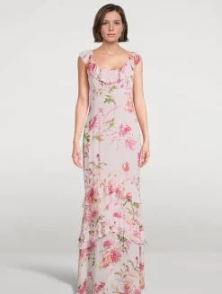 Tripoli Ruffled Maxi Dress In Floral Print