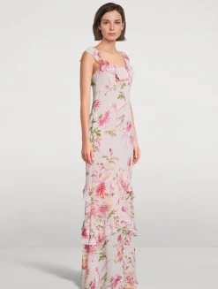 Tripoli Ruffled Maxi Dress In Floral Print