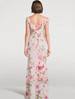 Tripoli Ruffled Maxi Dress In Floral Print