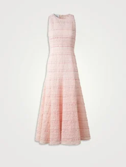 Tweed Organzino Midi Dress