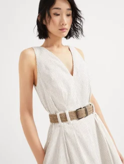 Twill Dress With Monili