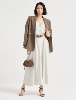 Twill Dress With Monili