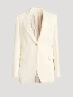 Twist-Back Paisley Jacquard Blazer